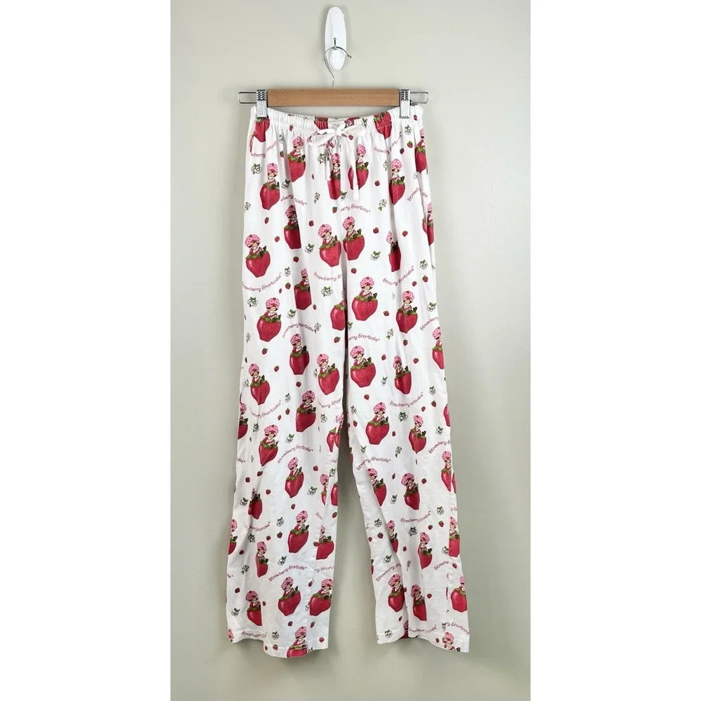 Strawberry Shortcake Vtg 2003‎ Kids Cotton Pajama Pants Pull On Sz Lg
